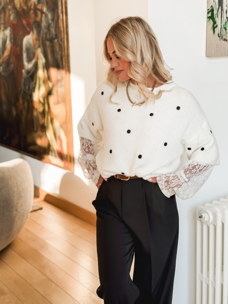 Pull Pois No La Blanc Noir