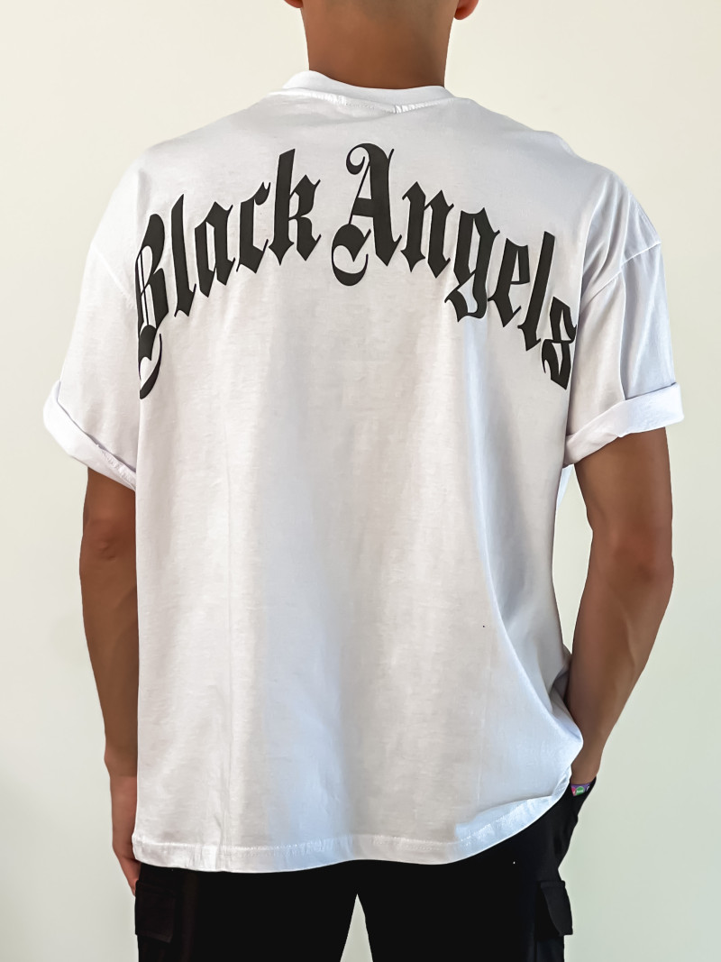 T-shirt 'Black Angels' - Blanc