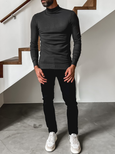 Pull col cheminé Thom - Gris foncé