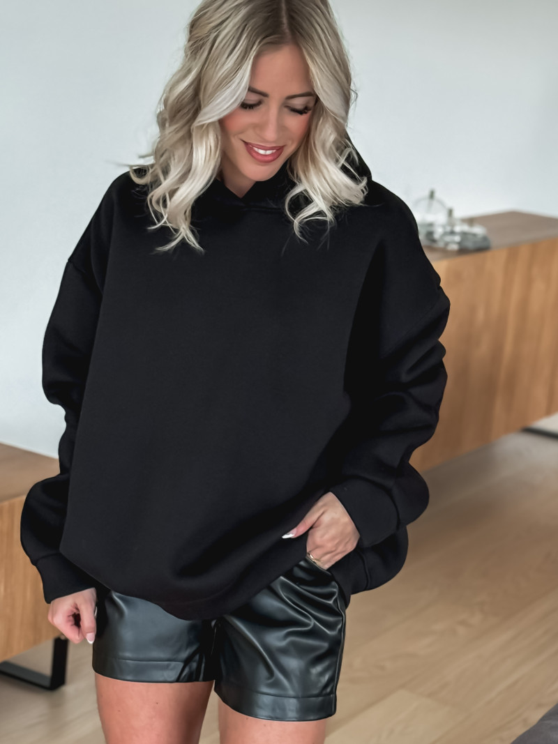 Pull noir a discount capuche