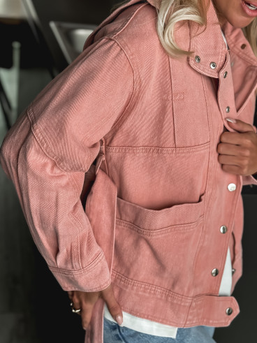 Veste best sale jeans rose