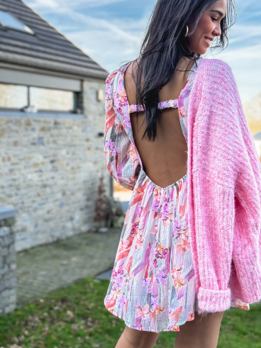 Robe courte online rose