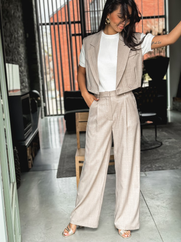 Blazer manches courtes Dalya - Taupe
