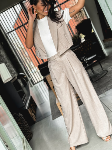 Blazer manches courtes Dalya - Taupe