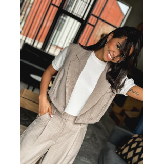 Blazer manches courtes Dalya - Taupe