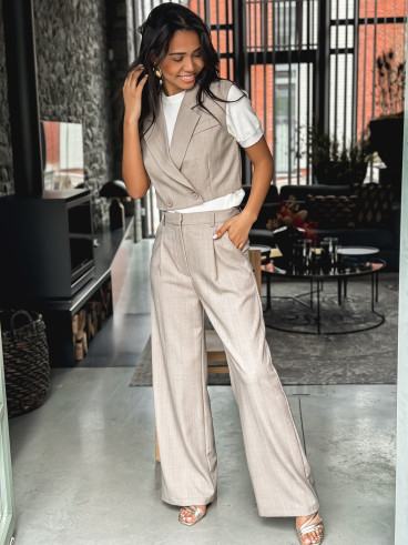 Blazer manches courtes Dalya - Taupe