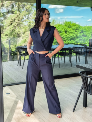 Blazer manches courtes Dalya - Bleu marine