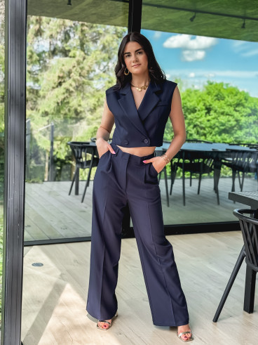 Blazer manches courtes Dalya - Bleu marine