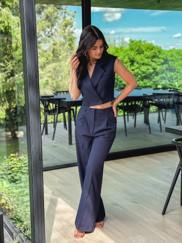 Blazer manches courtes Dalya - Bleu marine