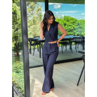 Blazer manches courtes Dalya - Bleu marine