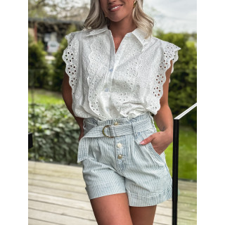Short ligné Larissa - Bleu/Blanc