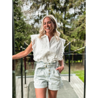 Short ligné Larissa - Bleu/Blanc
