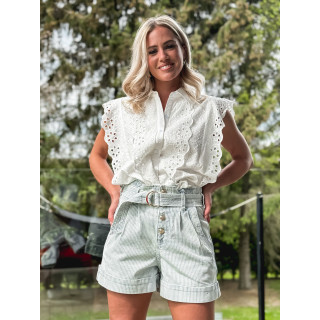 Short ligné Larissa - Bleu/Blanc