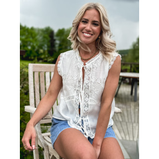 Blouse sans manches Mathilde - Blanc