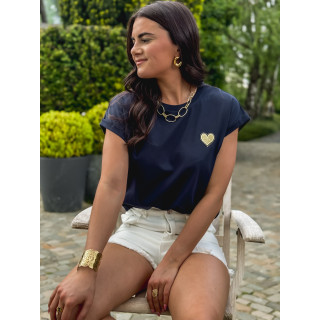 T-shirt Georgia - Bleu marine/Doré