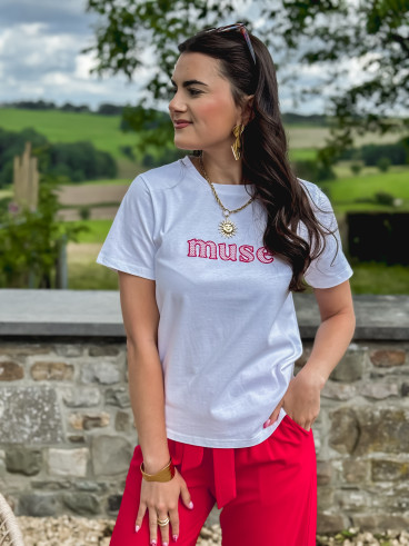 T-shirt "Muse" - Blanc/Rouge