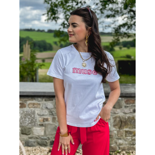 T-shirt "Muse" - Blanc/Rouge