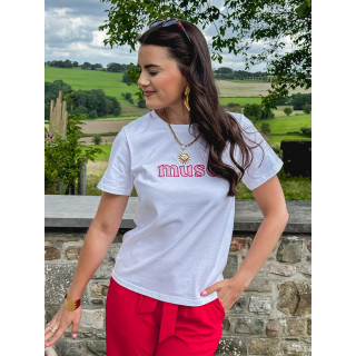 T-shirt "Muse" - Blanc/Rouge