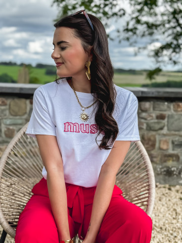 T-shirt "Muse" - Blanc/Rouge
