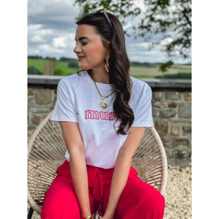 T-shirt "Muse" - Blanc/Rouge
