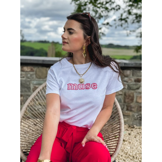 T-shirt "Muse" - Blanc/Rouge