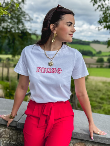 T-shirt "Muse" - Blanc/Rouge