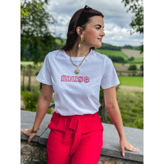 T-shirt "Muse" - Blanc/Rouge