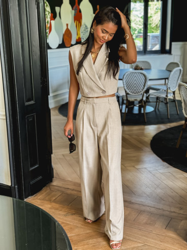 Blazer manches courtes Dalya - Taupe