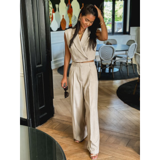 Blazer manches courtes Dalya - Taupe