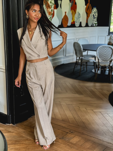 Blazer manches courtes Dalya - Taupe
