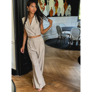 Blazer manches courtes Dalya - Taupe