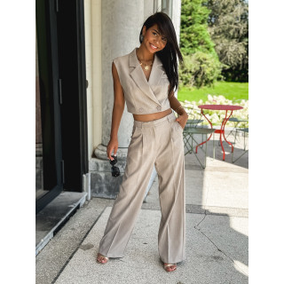 Blazer manches courtes Dalya - Taupe