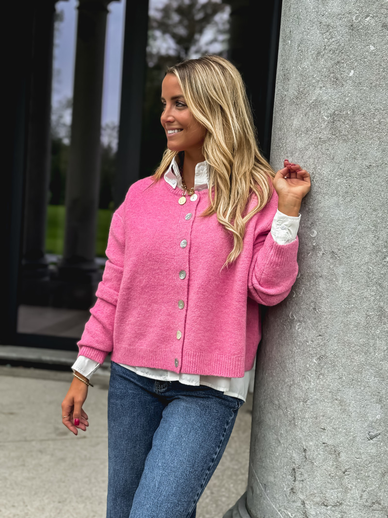 Gilet/cardigan GIULIA B - Laine - Taille XXL - Rose - Neuf Avec étiquettes (prix D'origine 119€)