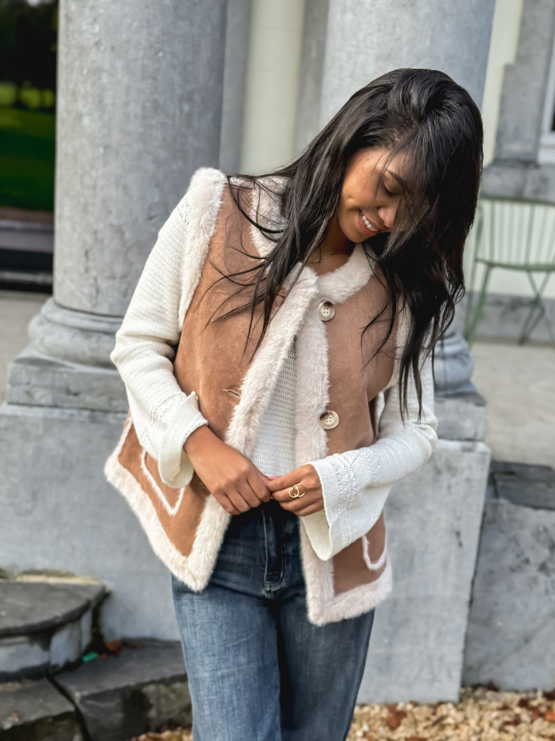 VESTE SANS MANCHES HULIANE camel