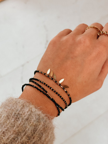 Bracelet Pluma - Noir/Doré