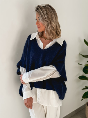 Pull manches courtes Ivy - Bleu marine