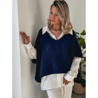 Pull manches courtes Ivy - Bleu marine