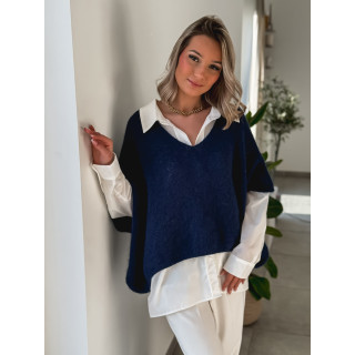 Pull manches courtes Ivy - Bleu marine