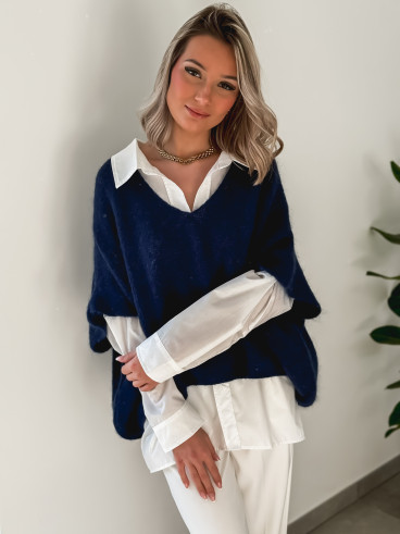 Pull manches courtes Ivy - Bleu marine