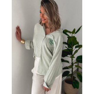 Chemise lignée Lorena - Vert/Blanc