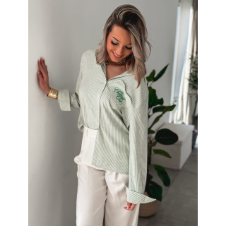 Chemise lignée Lorena - Vert/Blanc