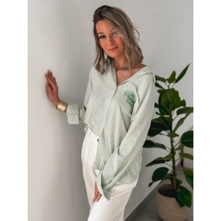 Chemise lignée Lorena - Vert/Blanc