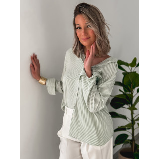 Chemise lignée Lorena - Vert/Blanc