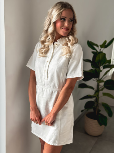 Robe courte en jeans Eva - Blanc