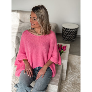 Pull manches courtes Ivy - Rose bonbon