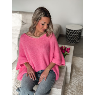 Pull manches courtes Ivy - Rose bonbon