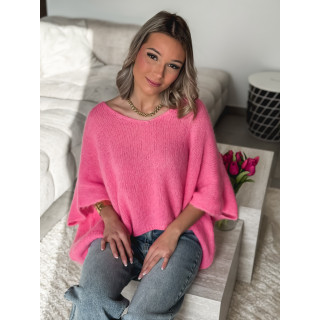 Pull manches courtes Ivy - Rose bonbon