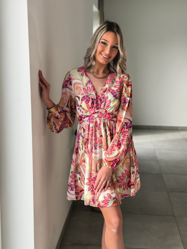 Robe à fleurs Célina - Multicolore