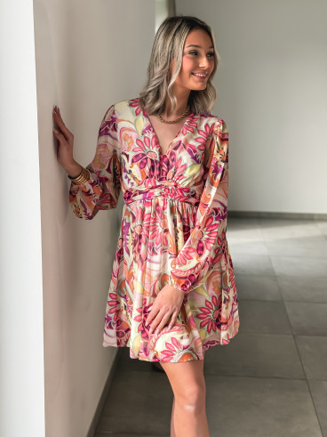 Robe à fleurs Célina - Multicolore