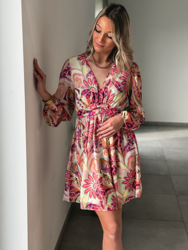 Robe à fleurs Célina - Multicolore